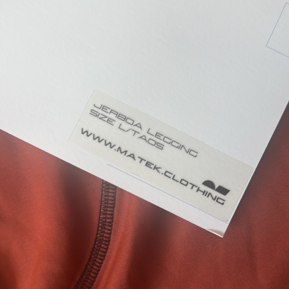 NWT Matek Jerboa Leggings Size Large​​ Taos Burnt Orange Activewear - Picture 4 of 7